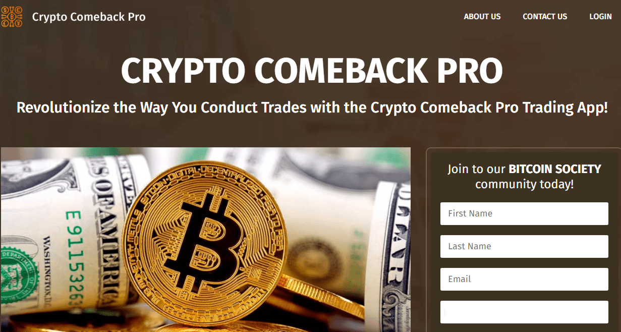 Crypto Comeback Pro - website