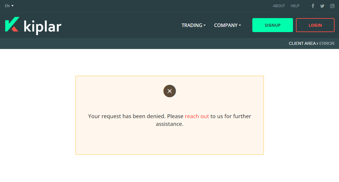 Error registration