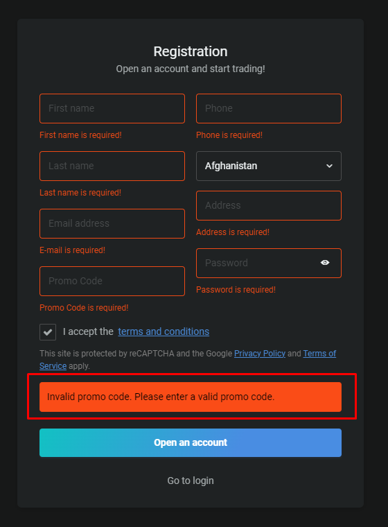 Promo code