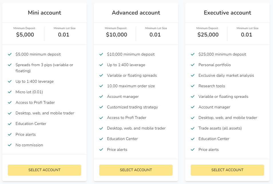 Account types