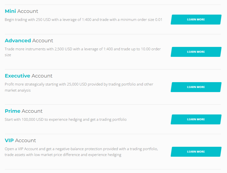 Account types