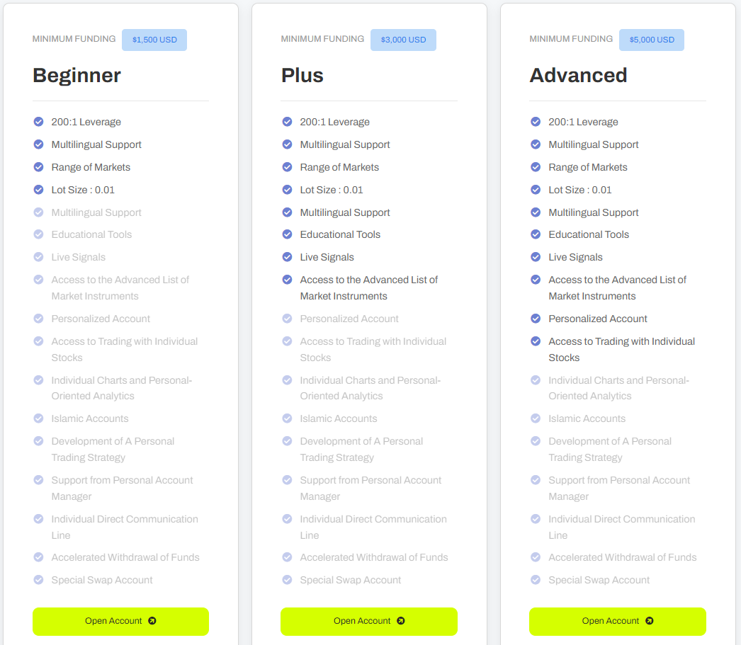 Account types