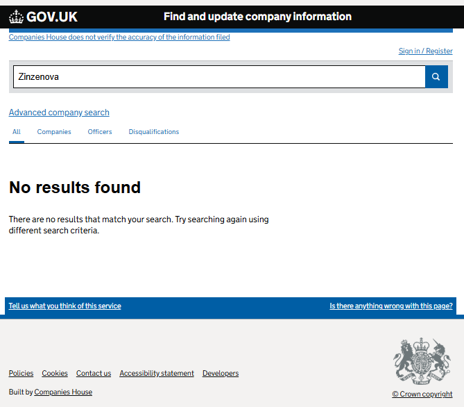 Zinzenova - Companies House