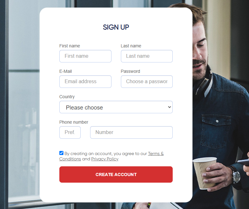 Registration form